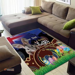 Personalised Australia Easter Day Area Rug Aussie Bilby Aboriginal Art
