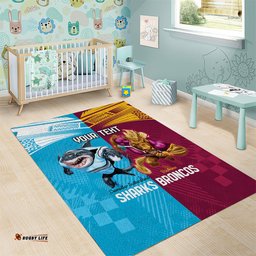 Custom Broncos and Sharks Area Rug Sporty Style