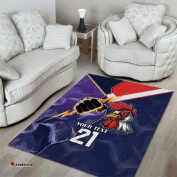 NRL Storm Rooster Mascot Custom Area Rug Cracked Metal Style