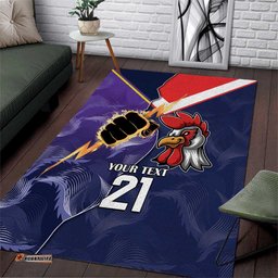 NRL Storm Rooster Mascot Custom Area Rug Cracked Metal Style