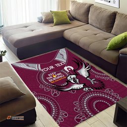 Custom NRL Sea Eagles NAIDOC Week Area Rug Keep The Fire Burning Indigenous Art