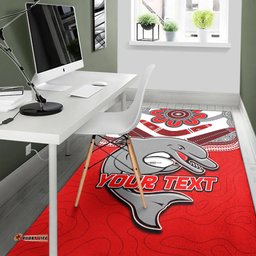 custom personalised dolphins rugby area rug redcliffe come back stronger tee aussie