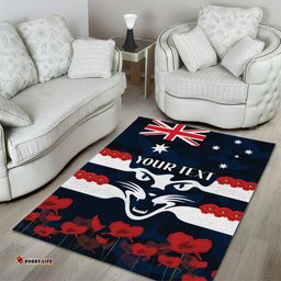 Custom Cats Football Area Rug ANZAC Lest We Forget