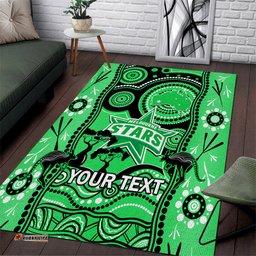 Custom Melbourne Stars Cricket Area Rug Happy Australia Day Aboriginal Art