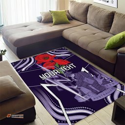 Custom Storm Rugby ANZAC Area Rug Melbourne Gallipoli Soldier With Aboriginal Art