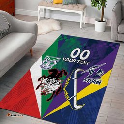 Custom Dragons Cowboys Combine Storm Warriors Area Rug Sport Style Version 02