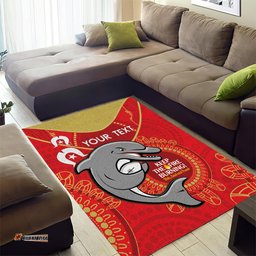 Custom NRL Dolphins NAIDOC Week Area Rug Keep The Fire Burning Indigenous Art