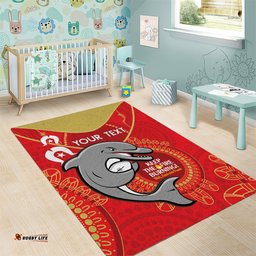 Custom NRL Dolphins NAIDOC Week Area Rug Keep The Fire Burning Indigenous Art