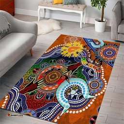 Custom NAIDOC Week 2024 GWS Giants Area Rug Australia Aboriginal Dot Painting
