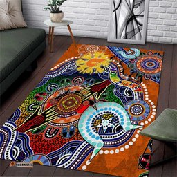 Custom NAIDOC Week 2024 GWS Giants Area Rug Australia Aboriginal Dot Painting