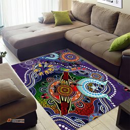 Personalised Storm NAIDOC Week 2024 Area Rug Australia Aboriginal Dot Painting