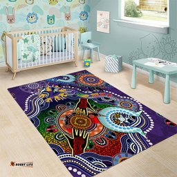 Personalised Storm NAIDOC Week 2024 Area Rug Australia Aboriginal Dot Painting