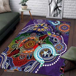 Personalised Storm NAIDOC Week 2024 Area Rug Australia Aboriginal Dot Painting