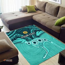 Custom Australia Matildas Area Rug Polynesian Mix Turquoise Marble