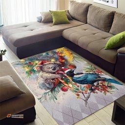 Koala and Tui Bird Christmas in July Area Rug