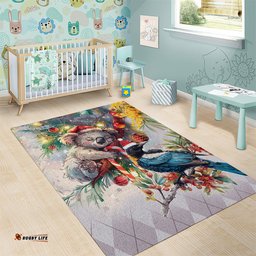 Koala and Tui Bird Christmas in July Area Rug