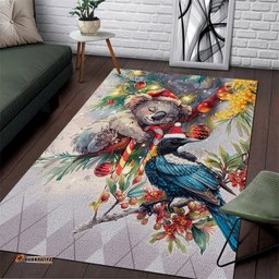 Koala and Tui Bird Christmas in July Area Rug