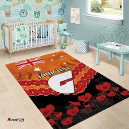 Custom Giants Football Area Rug ANZAC Lest We Forget