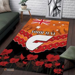 Custom Giants Football Area Rug ANZAC Lest We Forget