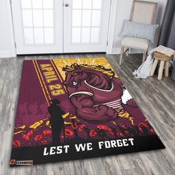 Amazing Aussie Brisbane Broncos Anzac Day Lest We Forget Strong Fighting Spirit Area Rug
