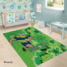 Personalised Raiders NAIDOC Week 2024 Area Rug Aboriginal Fire Burning Sparks