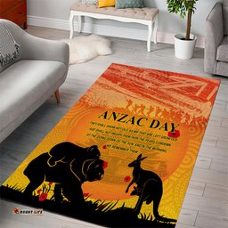 Australia ANZAC Day Area Rug Koala and Kangaroo Respect Aboriginal Pattern