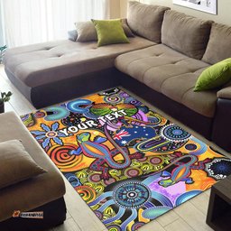 Custom Personalised Australia Area Rug Indigenous Animal Artsy