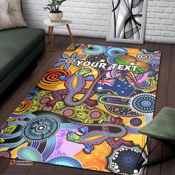 Custom Personalised Australia Area Rug Indigenous Animal Artsy
