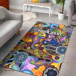 Custom Personalised Australia Area Rug Indigenous Animal Artsy