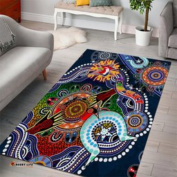 Personalised Roosters NAIDOC Week 2024 Area Rug Australia Aboriginal Dot Painting