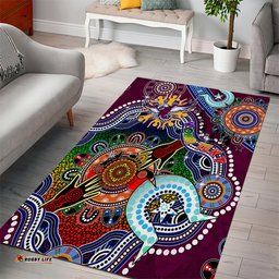 Personalised Eagles NAIDOC Week 2024 Area Rug Australia Aboriginal Dot Painting