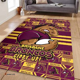 Amazing Aussie Brisbane Broncos Champions Pride Comic Style Area Rug