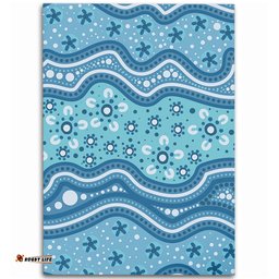 Amazing Aussie Australia Traditional Aboriginal Dot Patterns Blue Background Area Rug