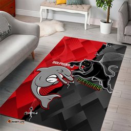 Panthers And Dolphins Area Rug Sporty Version