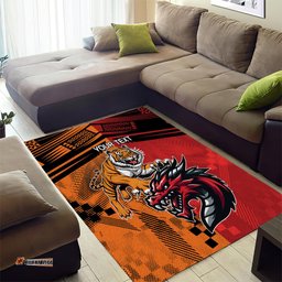 Custom Dragons and Tigers Area Rug Rugby Mascot With Sporty Style