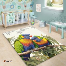 Amazing Aussie Australia Australia Rainbow Lorikeets Birds Art Inspired Area Rug
