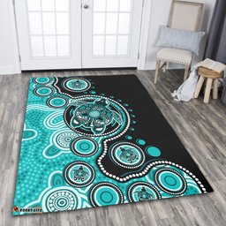 Amazing Aussie Australia Indigenous Turtle Aboriginal Dot Art Turquoise Area Rug
