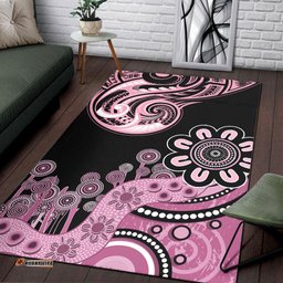 Amazing Aussie Australia Pattern Aboriginal Indigenous Dot Painting Baby Pink Area Rug