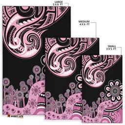 Amazing Aussie Australia Pattern Aboriginal Indigenous Dot Painting Baby Pink Area Rug