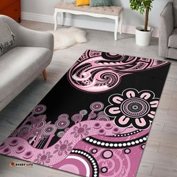 Amazing Aussie Australia Pattern Aboriginal Indigenous Dot Painting Baby Pink Area Rug