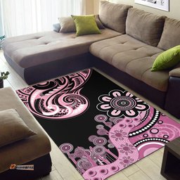 Amazing Aussie Australia Pattern Aboriginal Indigenous Dot Painting Baby Pink Area Rug
