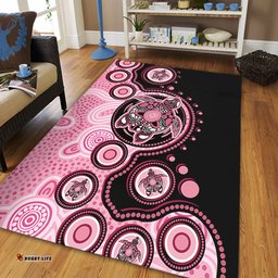 Amazing Aussie Australia Indigenous Turtle Aboriginal Dot Art Pink Area Rug