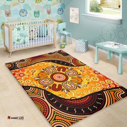 Amazing Aussie Australia Aboriginal Dot Painting Art Style Area Rug