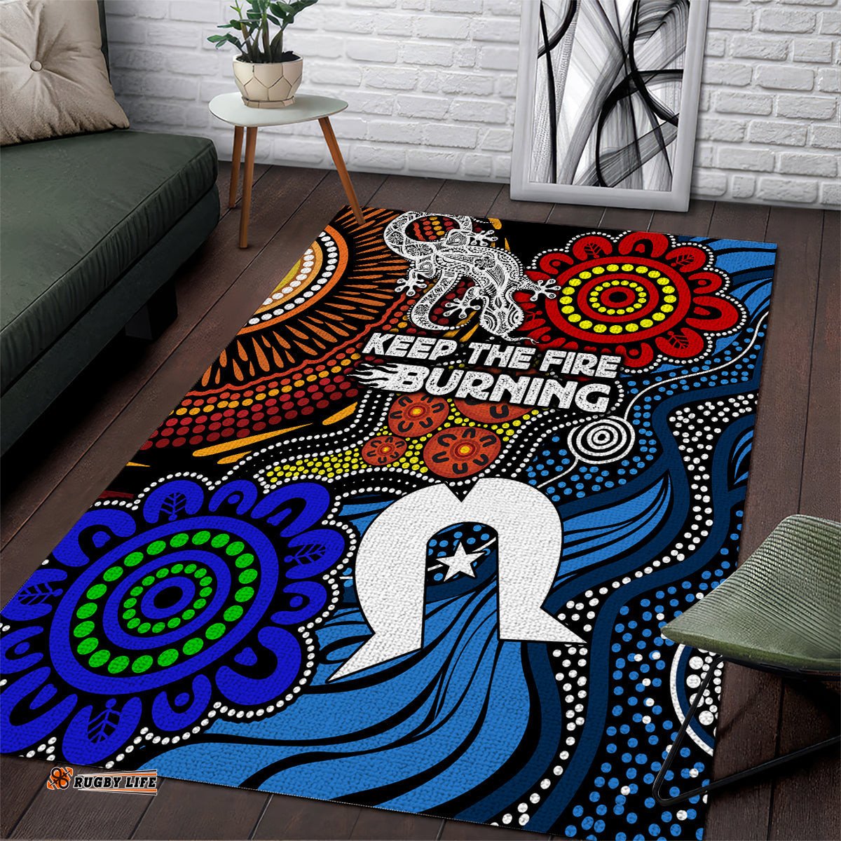 NAIDOC Week 2024 Indigenous Area Rug Keep The Fire Burning