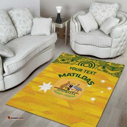 Custom Australia Matildas Area Rug National Color Indigenous Art
