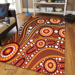 Amazing Aussie Australia Artistic Illustration Of Aboriginal Dot Painting Area Rug
