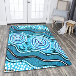 Amazing Aussie Australia Painting Illustration With Dot Art In Aboriginal Style Area Rug