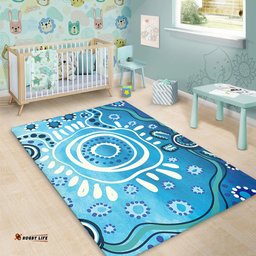 Amazing Aussie Australia Traditional Aboriginal Dot Art Area Rug