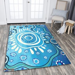 Amazing Aussie Australia Traditional Aboriginal Dot Art Area Rug