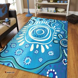 Amazing Aussie Australia Traditional Aboriginal Dot Art Area Rug